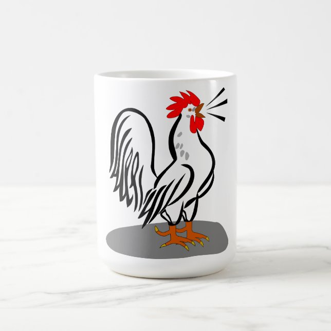  Rooster Vector Illustration Coffee Mug (Center)