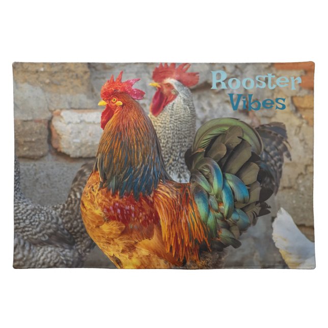 Rooster Vibes Farm Life Cotton Placemats (Front)