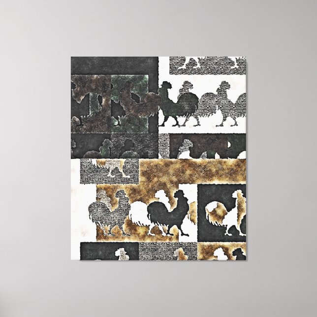 ROOSTER VINTAGE #2 - Wrapped Canvas Print (Front)