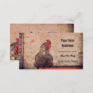 Rooster Vintage Antique Texture Farm Country Business Card