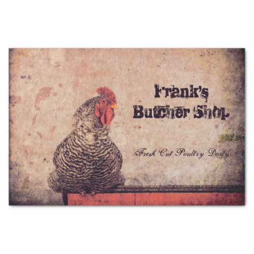 Rooster Vintage Antique Texture Farm Country Tissue Paper