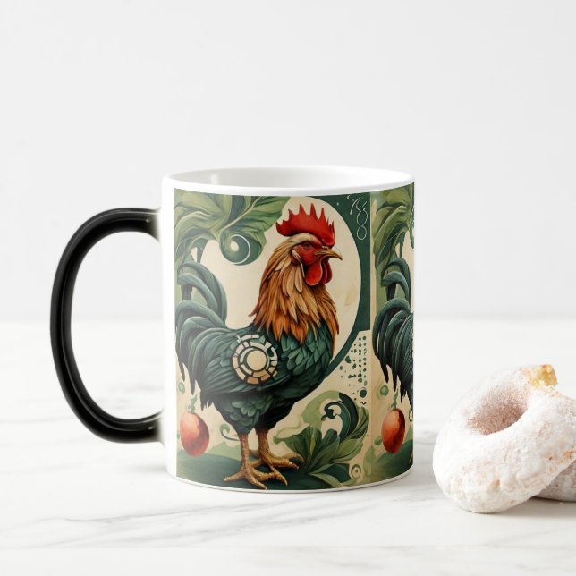 rooster vintage color morph mug  (With Donut)