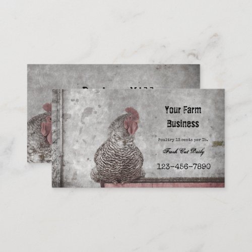 Rooster Vintage Farm Antique Texture Country Business Card