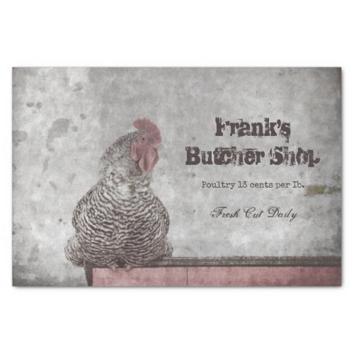 Rooster Vintage  Farm Antique Texture Country Tissue Paper