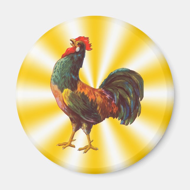 Rooster Vintage Kitchen Crate Art Fridge Magnet (Front)