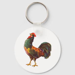Rooster Vintage Kitchen Crate Art Keychain