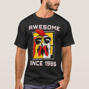 Rooster W Sunglasses I Awesome Since 1986 36th Bi T-Shirt