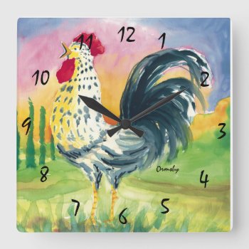 Rooster Wall Clock by ormsbyeditions at Zazzle