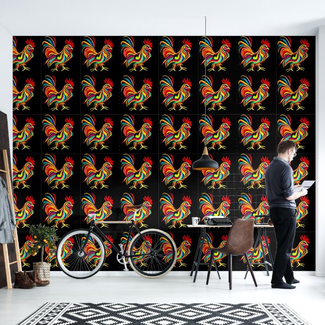 Rooster Wallpaper (Living Room)