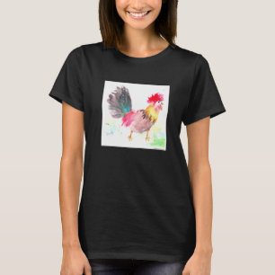 Rooster Watercolor Chicken Painting Farm Animal No T-Shirt