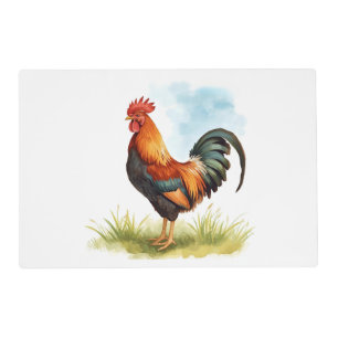 Rooster Watercolor Placemat