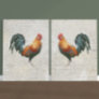 Rooster Watercolor Script Marble Texture Decoupage Tissue Paper