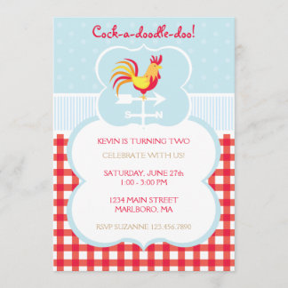 Rooster Weather Vane Birthday Invitation