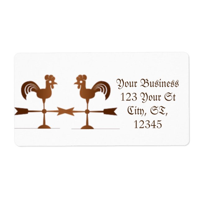 Rooster Weathervane Thunder_Cove Label (Front)