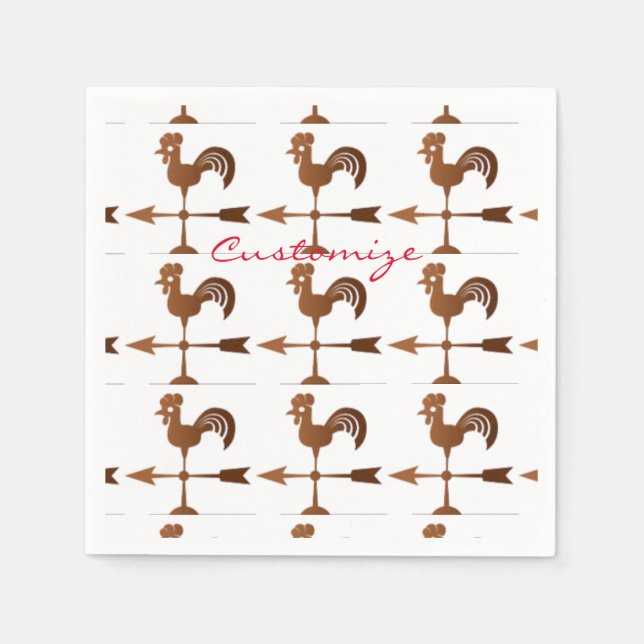 Rooster Weathervane Thunder_Cove Napkins (Front)