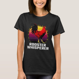 Rooster Whisperer Vintage Sun Bird Silhouette Chic T-Shirt