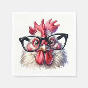 Rooster With Black Glasses Napkins