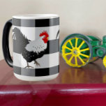 Rooster with Black White Check Coffee Mug<br><div class="desc">Awesome Rooster design in contemporary color scheme for the farm and any chicken lover! Choose your mug style.</div>