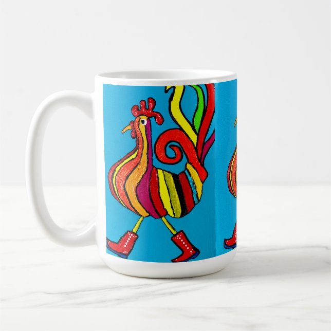 Rooster with boots coffee mug (Left)