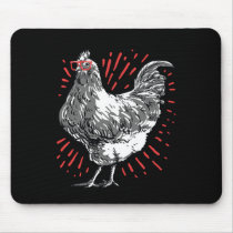 Rooster With Glasses Chicken Farmer Mouse Pad