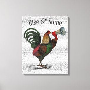Rooster With Loudhailer Canvas Print