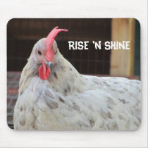 Rooster with Morning Saying Mouse Pad