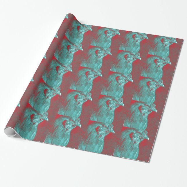 Rooster Wrapping Paper (Unrolled)