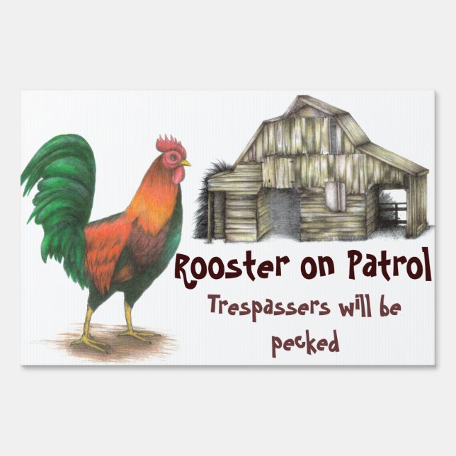 Rooster Yard Sign (Front)