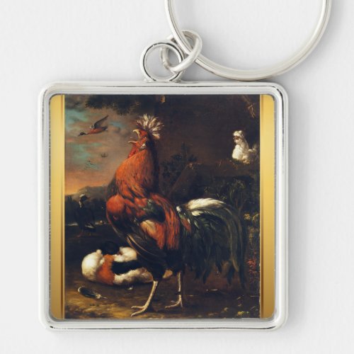 Rooster Year 2017 European painting Keychain