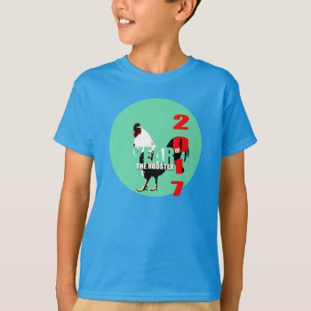 Rooster Year 2017 Green Circle Kids Shirt by 2017_Year_of_Rooster at Zazzle