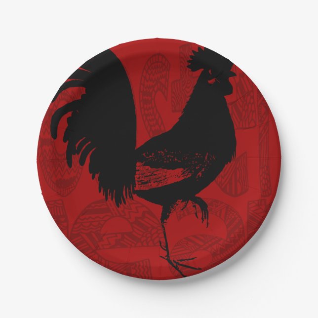 Rooster Year 2017 Paper plate 1 (Front)
