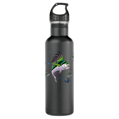 Roosterfish Shirt Rooster Fish Shirt Fishing Fish Stainless Steel Water Bottle