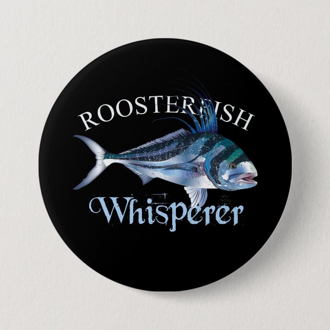 Roosterfish Whisperer Dark Colored Button (Front)