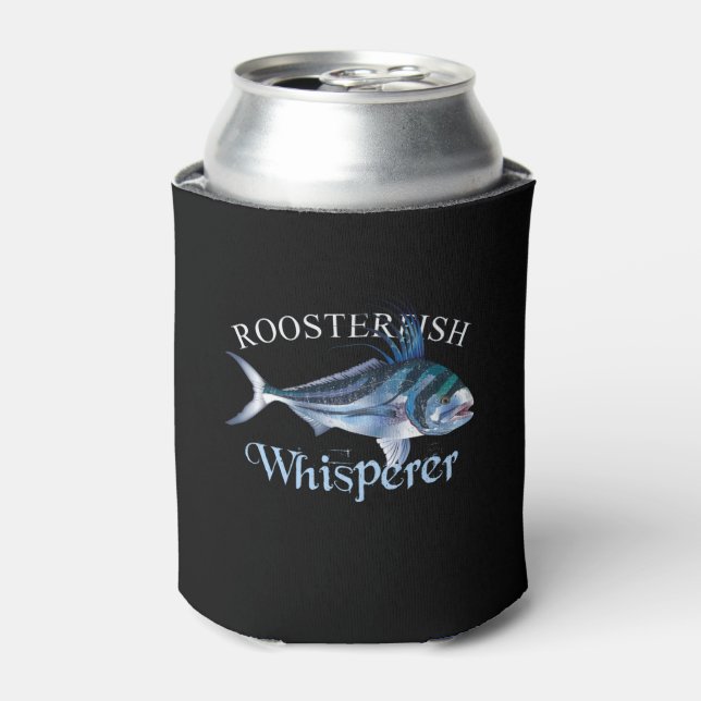 Roosterfish Whisperer Dark Colored Can Cooler (Can Front)