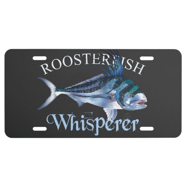 Roosterfish Whisperer Dark Colored License Plate (Front)