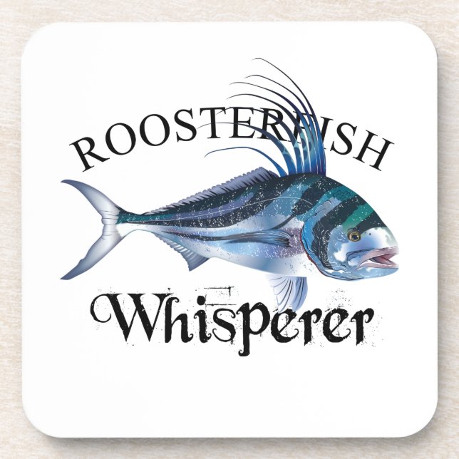 Roosterfish Whisperer Light Colored Beverage Coaster (Front)