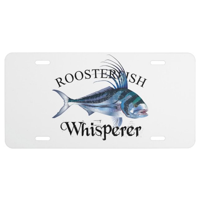 Roosterfish Whisperer Light Colored License Plate (Front)
