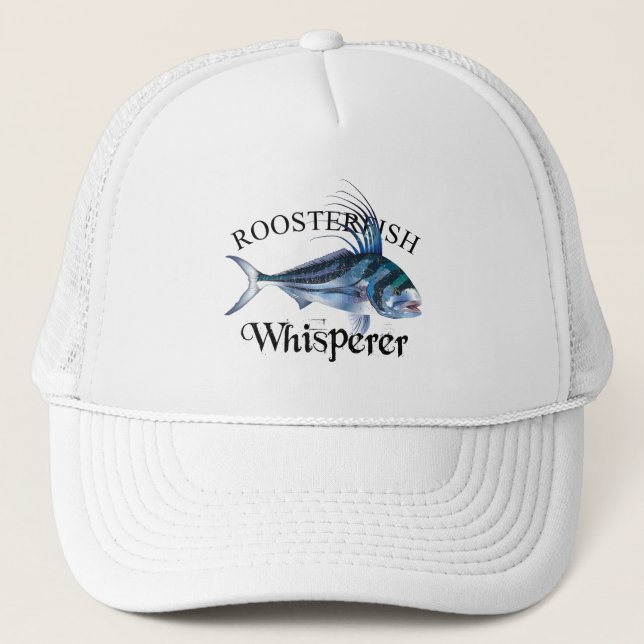 Roosterfish Whisperer Light Colored Trucker Hat (Front)