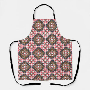 Roosters and Chickens Red Gingham Apron