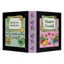 Roosters and Chicks - SRF 3 Ring Binder