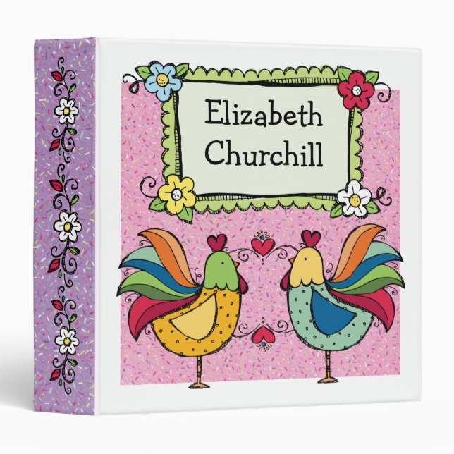 Roosters and Chicks - SRF 3 Ring Binder (Front/Spine)