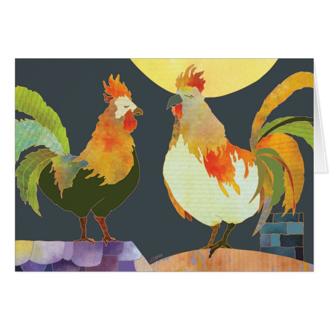 Roosters Blank Card (Front Horizontal)