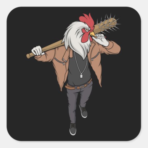 Roosters Fighting Square Sticker