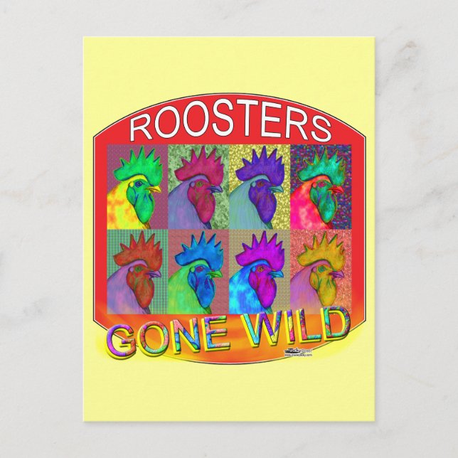 Roosters Gone Wild #3 Postcard (Front)