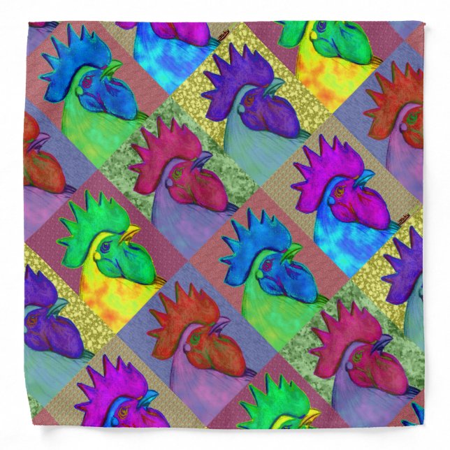 Roosters Gone Wild! Bandana (Front)