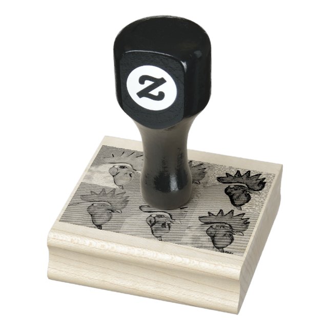 Roosters Gone Wild! Rubber Stamp (Stamp)