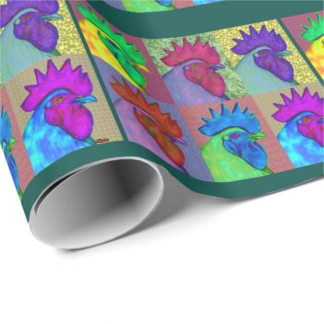 Roosters Gone Wild! Wrapping Paper (Roll Corner)