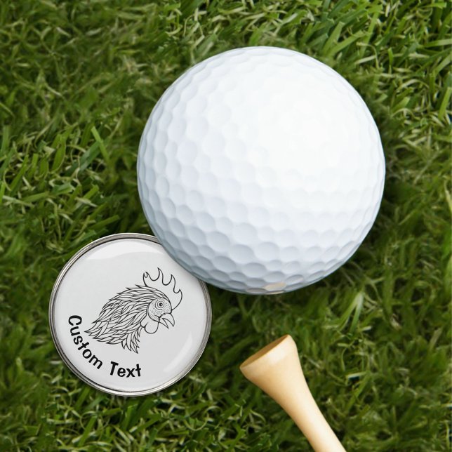 Rooster's Head Line Art Golf Ball Marker (Creator Uploaded)