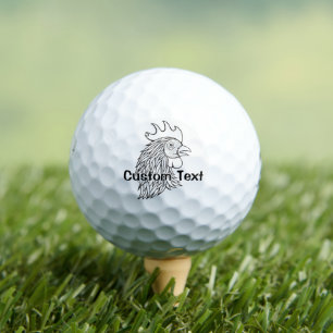 Rooster's Head Line Art Golf Balls