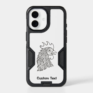 Rooster's Head Line Art iPhone Case